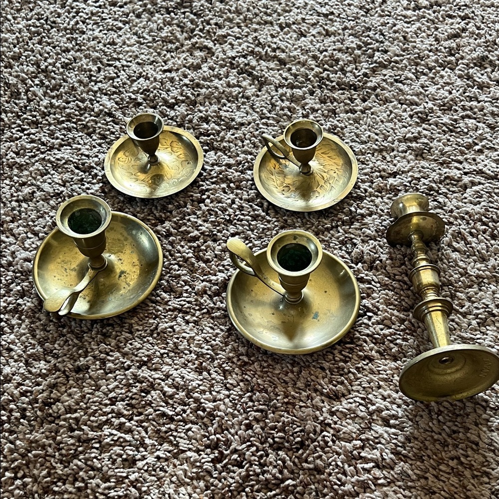 Brass candle holders